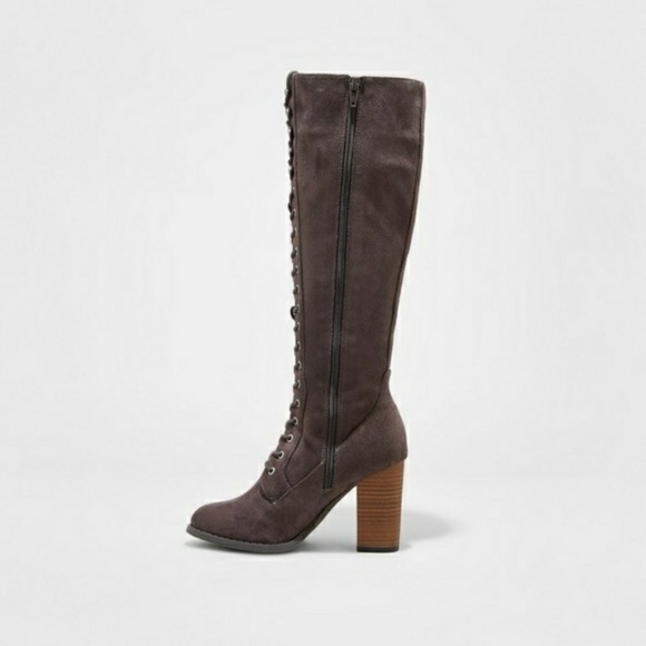 Womens Lace-Up Heeled Tall Boots A New Day - Picture 5 of 7